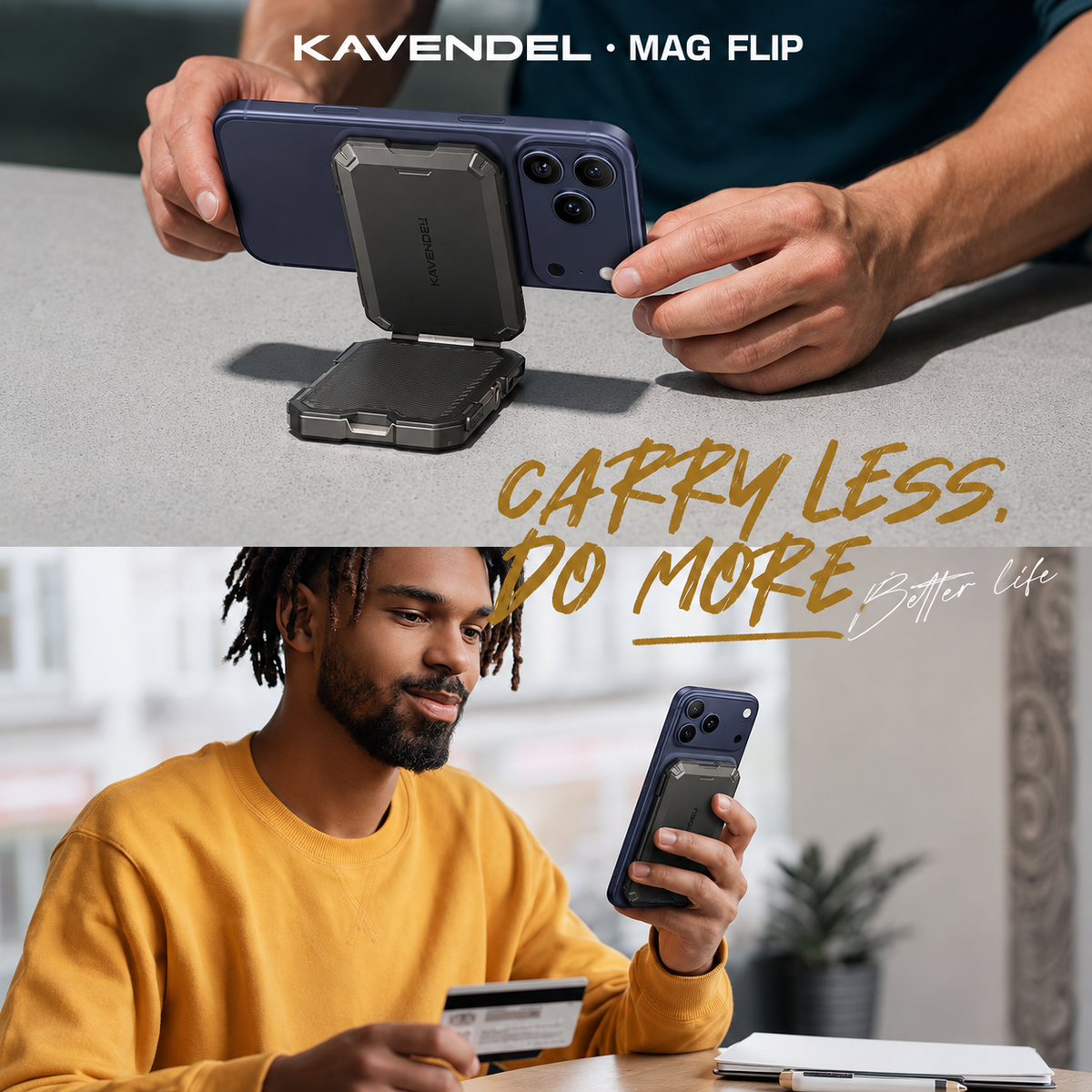 Kavendel MagVault™ Magnetic Wallet & Phone Stand
