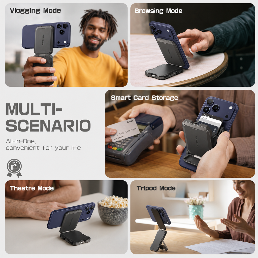 Kavendel MagVault™ Magnetic Wallet & Phone Stand