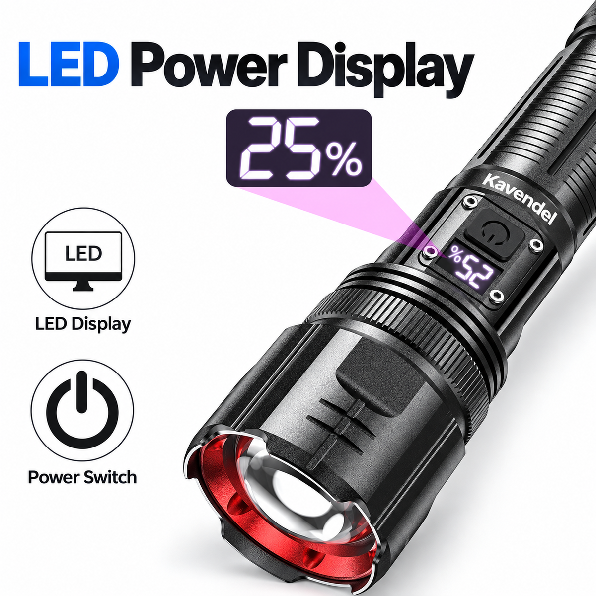 Kavendel LumaGuard™ Rechargeable Power Flashlight