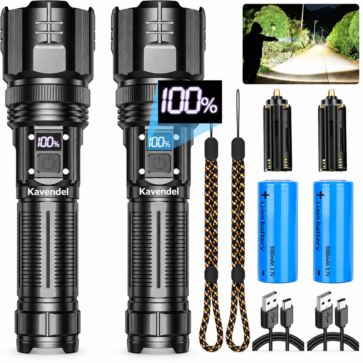 Kavendel LumaGuard™ Rechargeable Power Flashlight