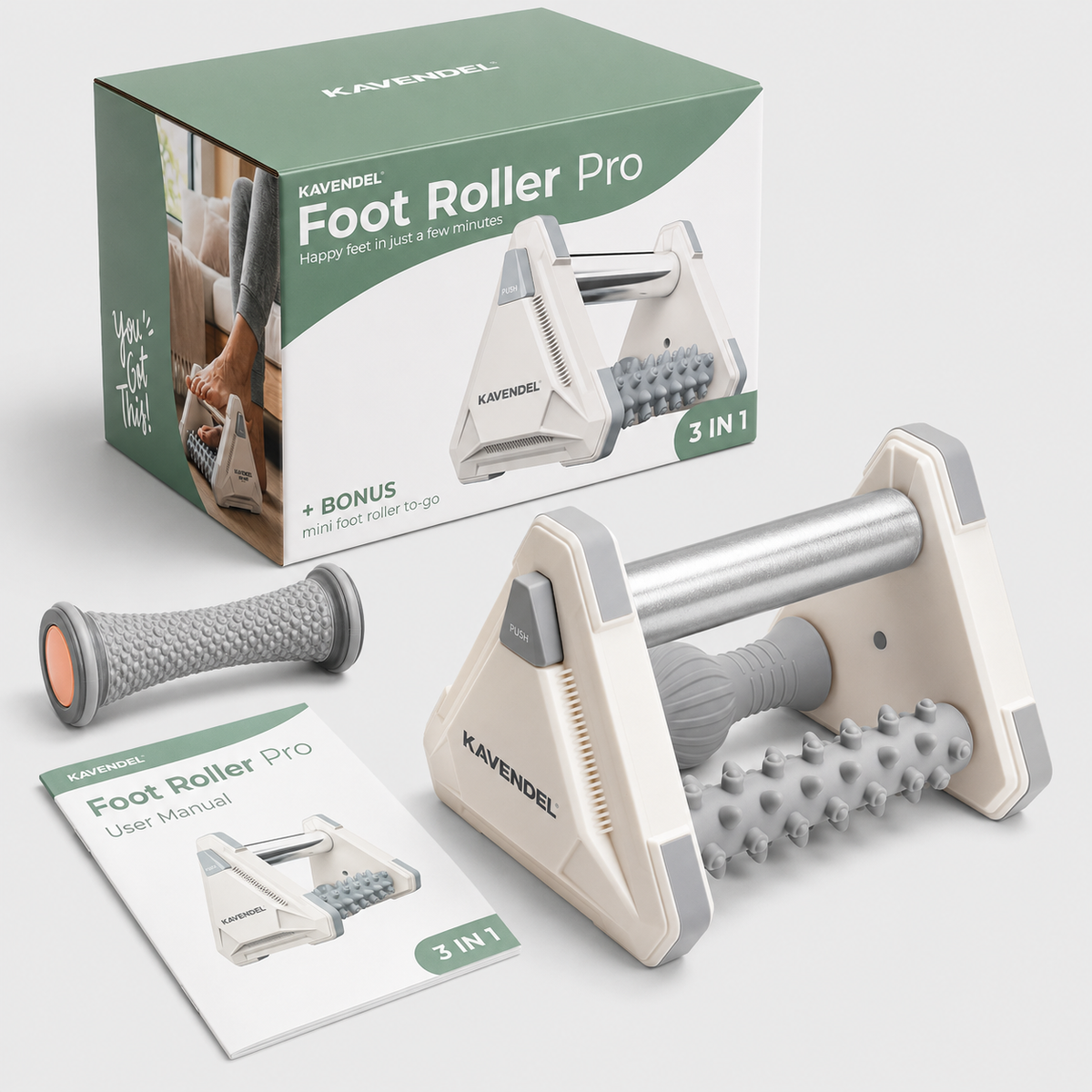 Kavendel SoleRelease™ 3-in-1 Foot Recovery Roller