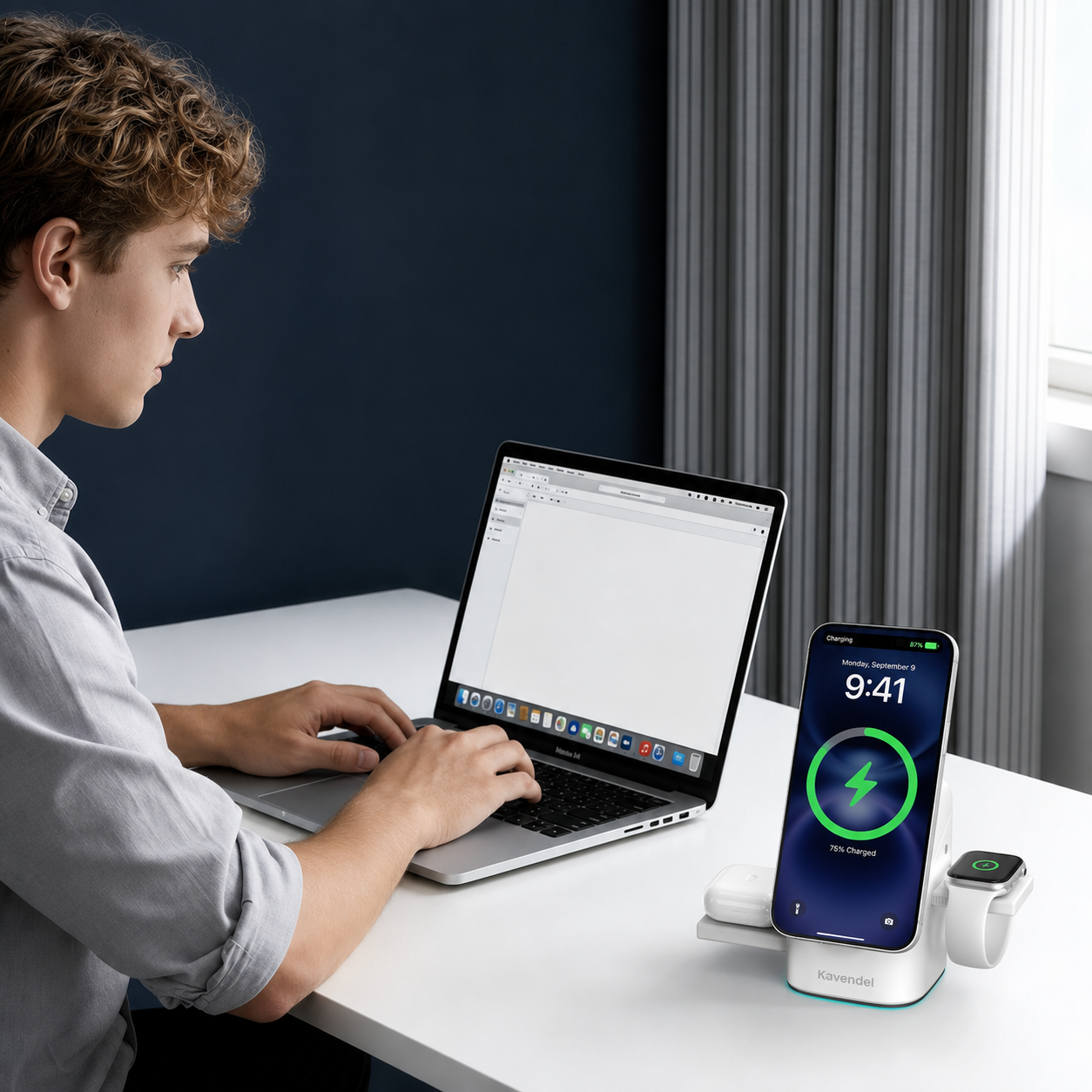 Kavendel NightDock™ 3-in-1 Wireless Charging Station