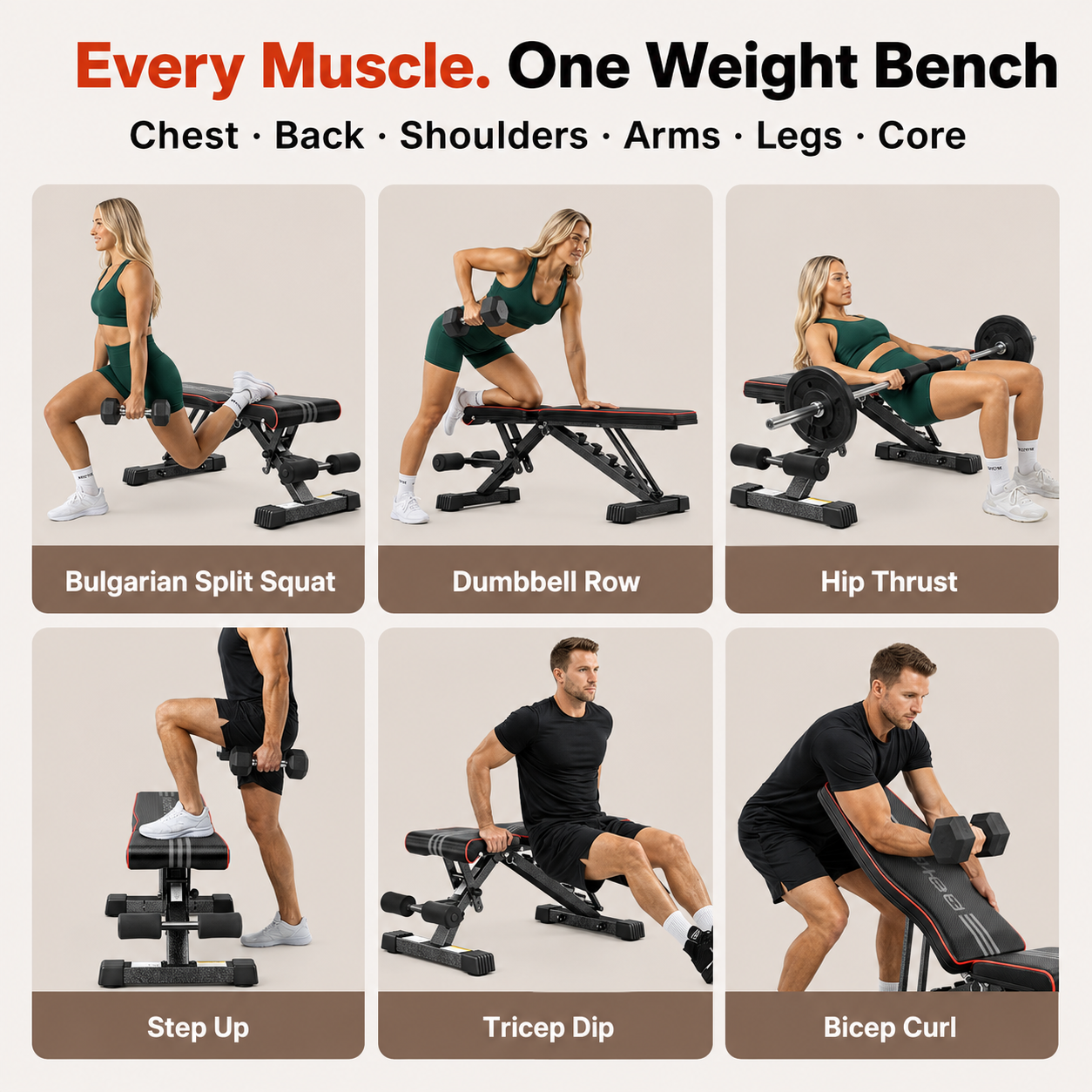 Kavendel SpaceCore™ Foldable Workout Bench