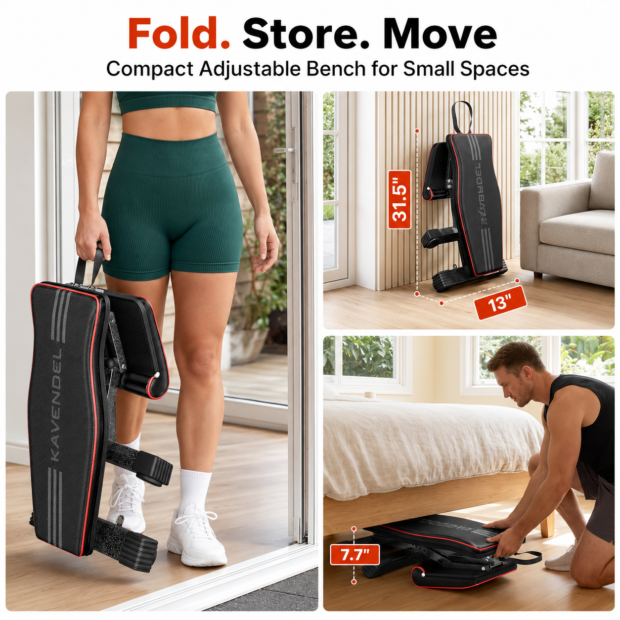Kavendel SpaceCore™ Foldable Workout Bench