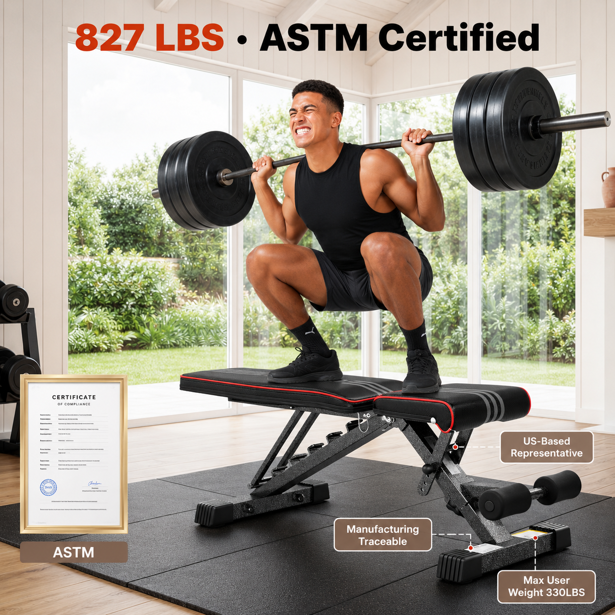 Kavendel SpaceCore™ Foldable Workout Bench