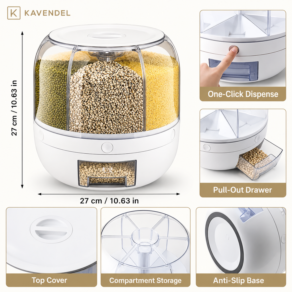 Kavendel GrainNest™ Rotating Pantry Dispenser