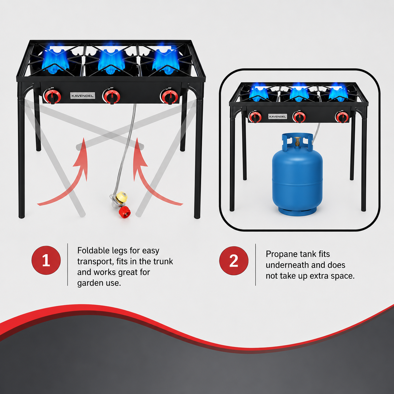 Kavendel FlameCore™ Triple Burner Outdoor Cooker