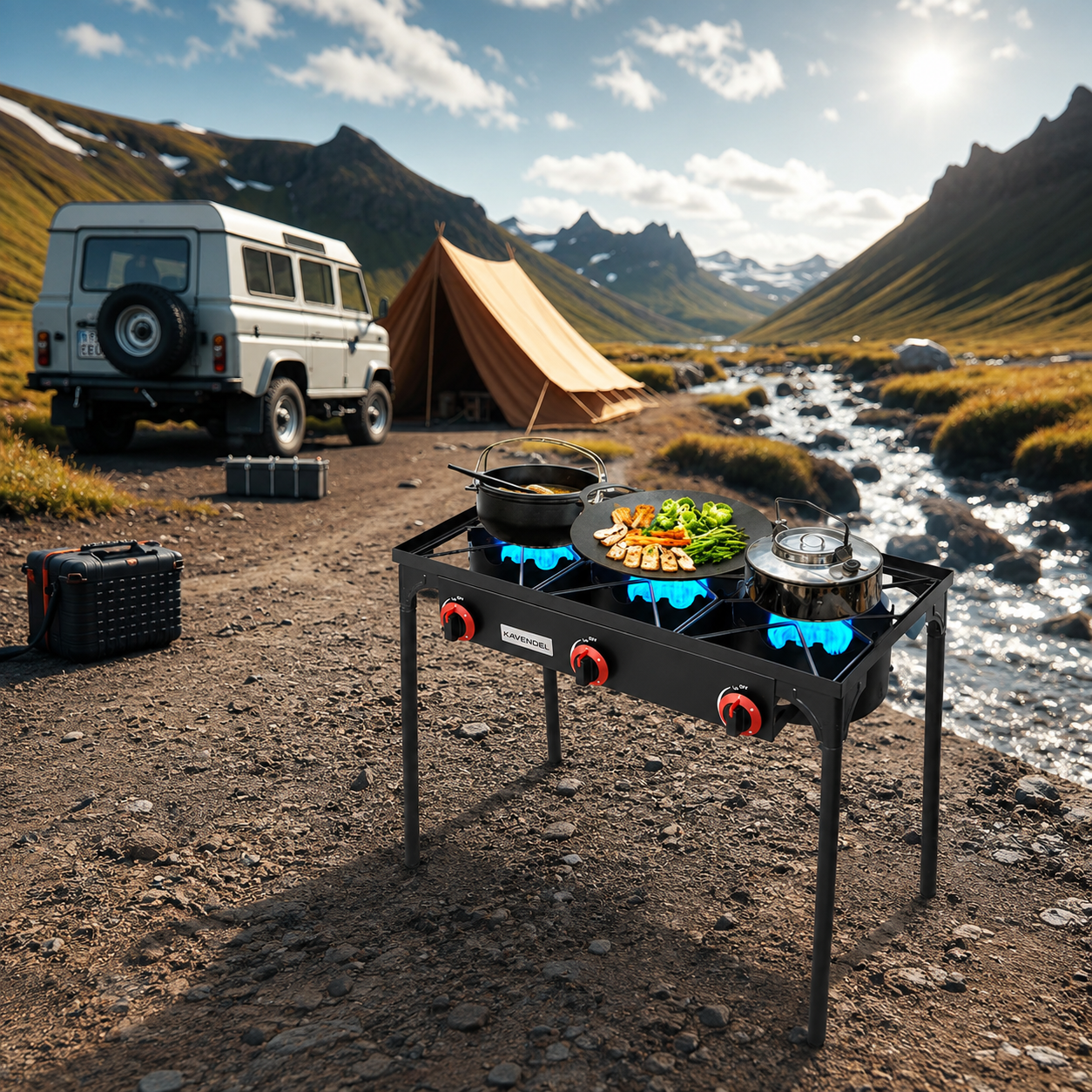 Kavendel FlameCore™ Triple Burner Outdoor Cooker