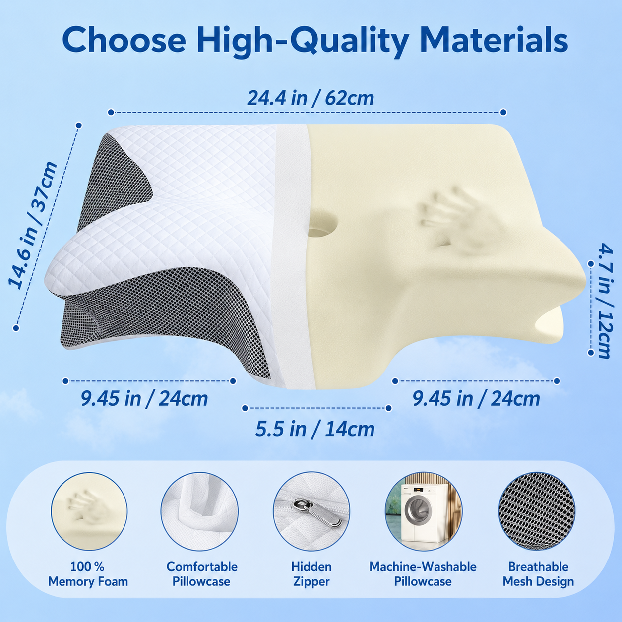 Kavendel NeckCloud™ Ergonomic Pillow