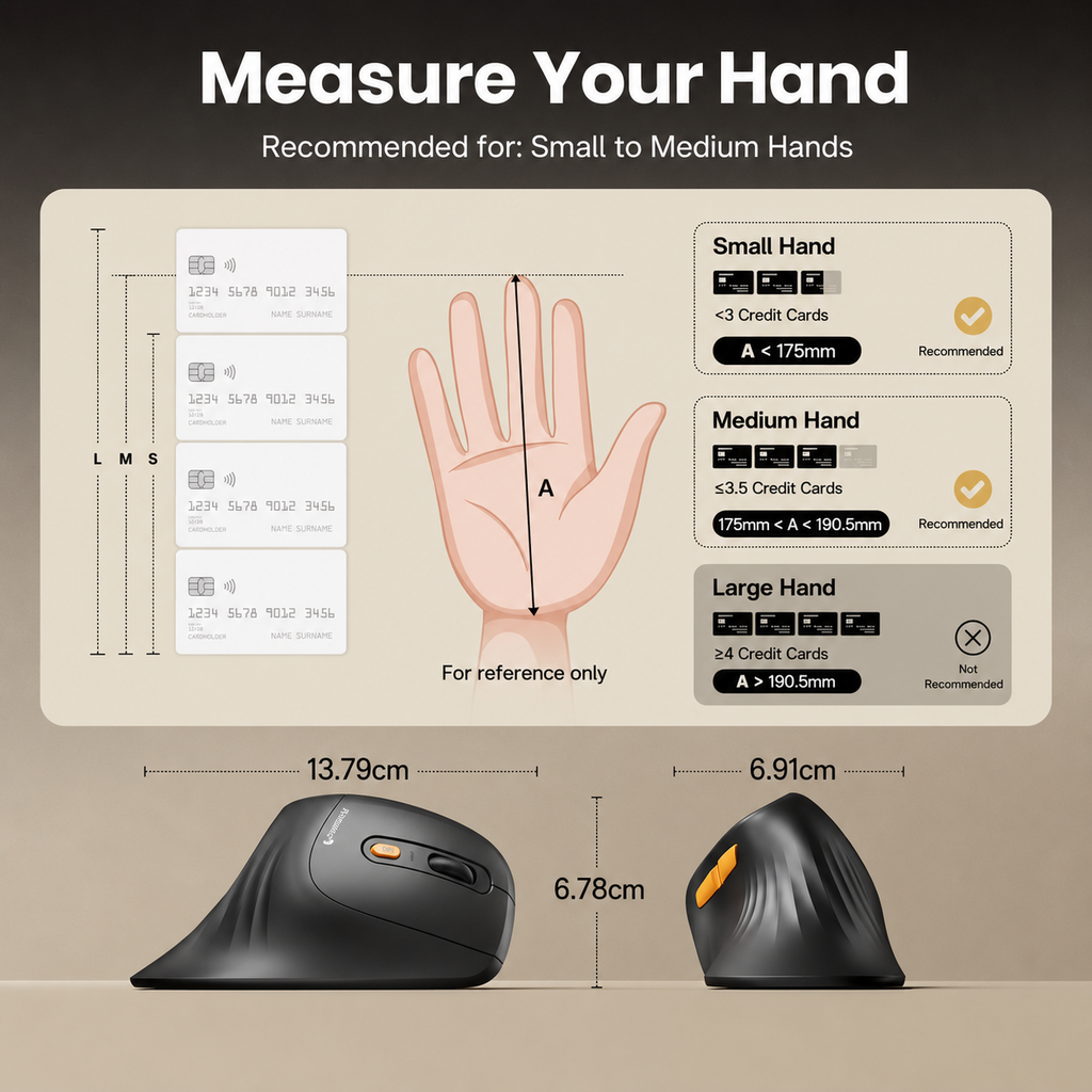 Kavendel ErgoNest™ Multi-Device Vertical Wireless Mouse