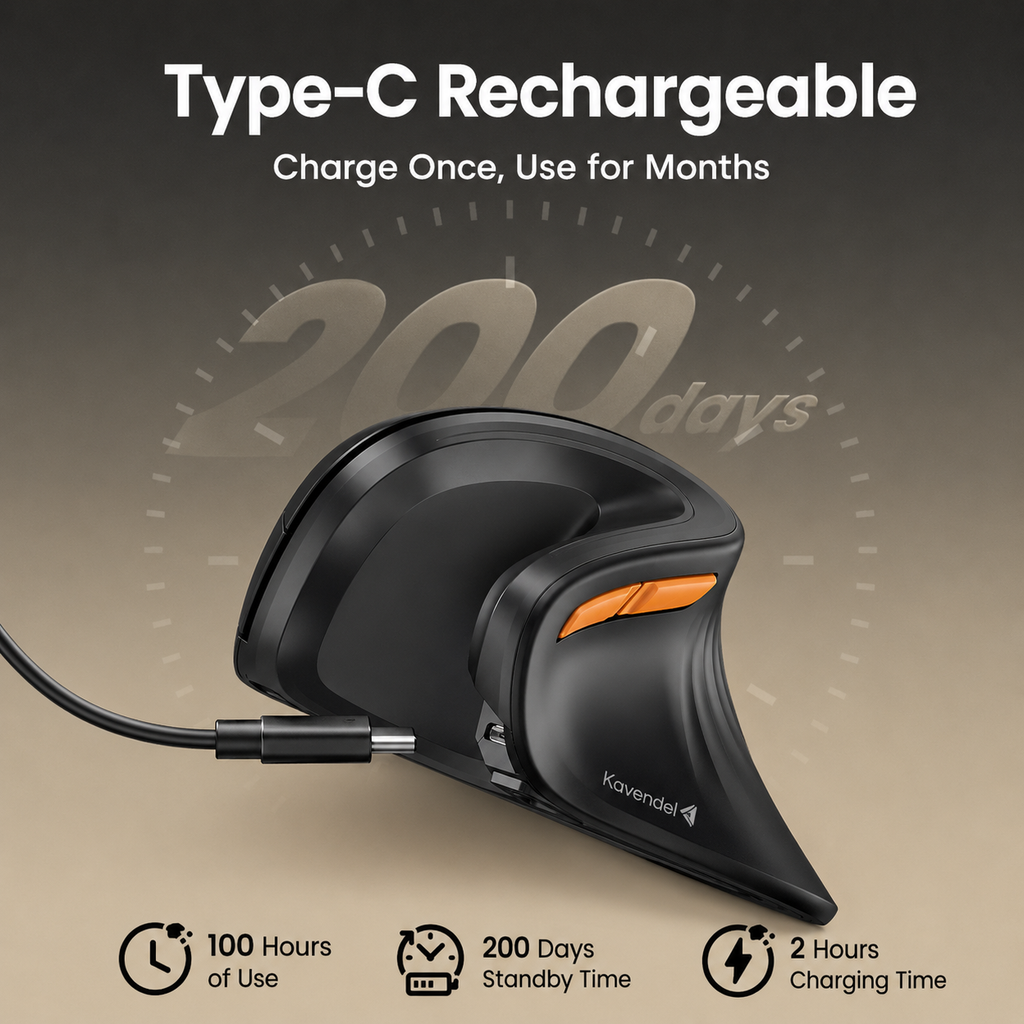 Kavendel ErgoNest™ Multi-Device Vertical Wireless Mouse