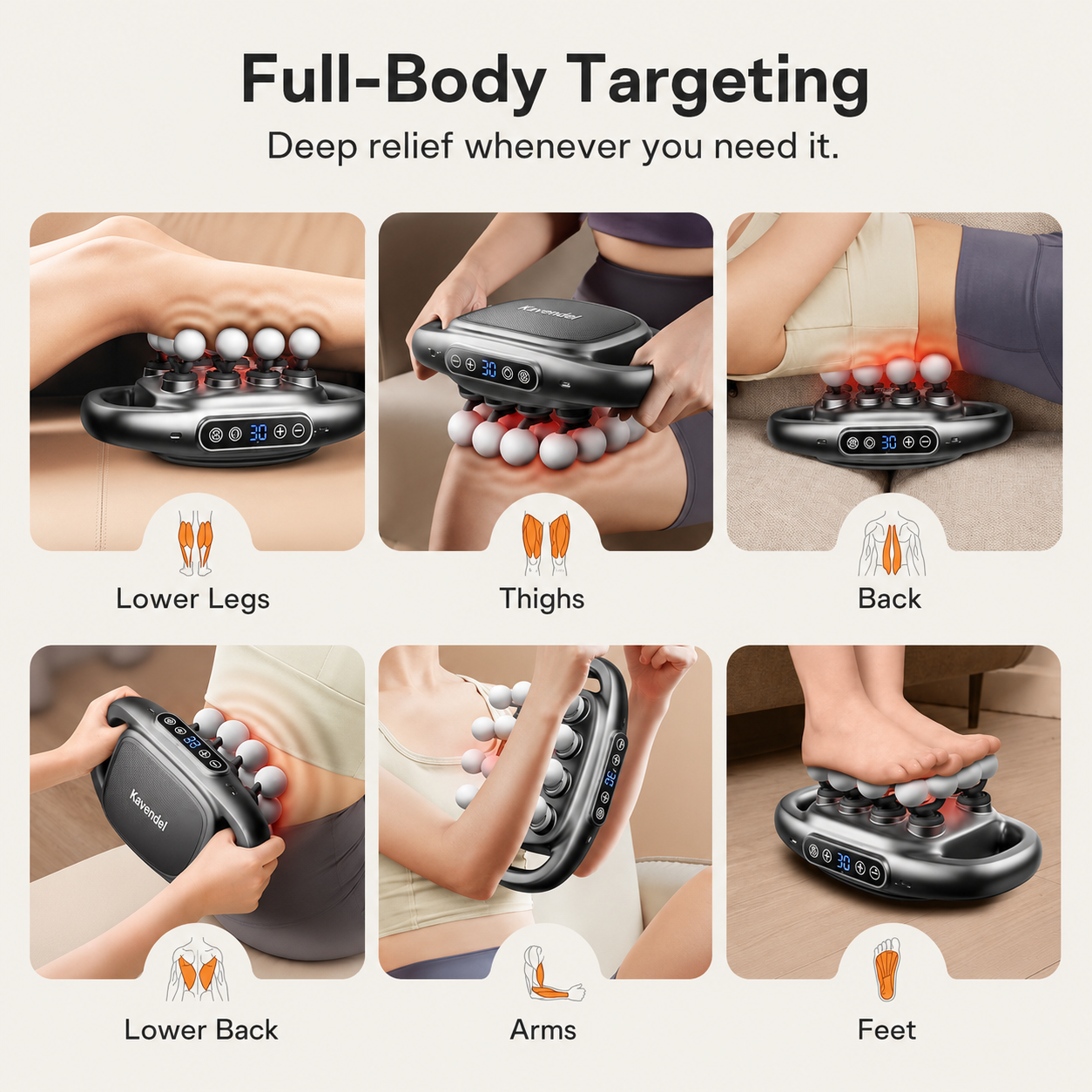 Kavendel BodyPulse™ 16-Head Percussion Massager