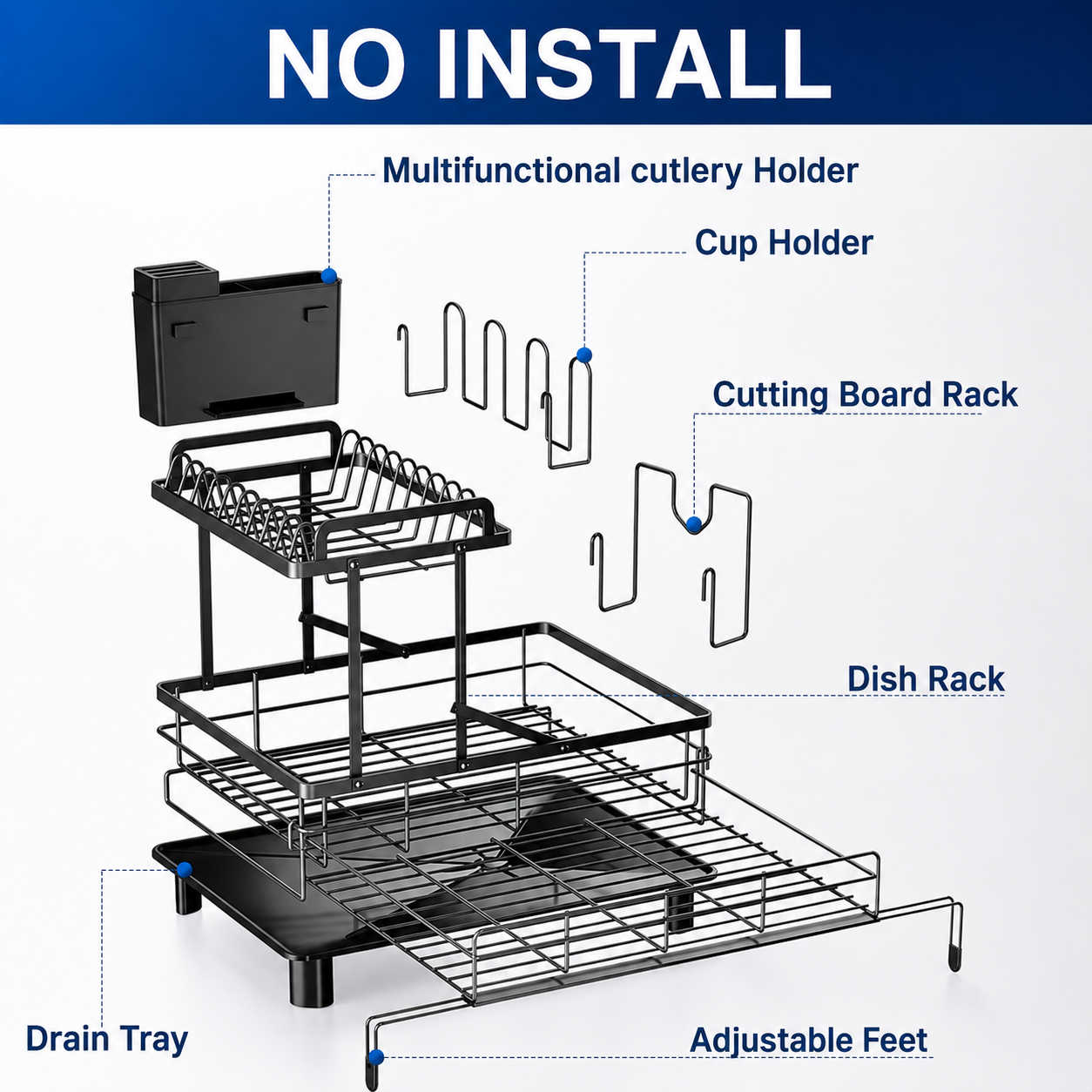 Kavendel SinkSlide™ Expandable Dish Rack