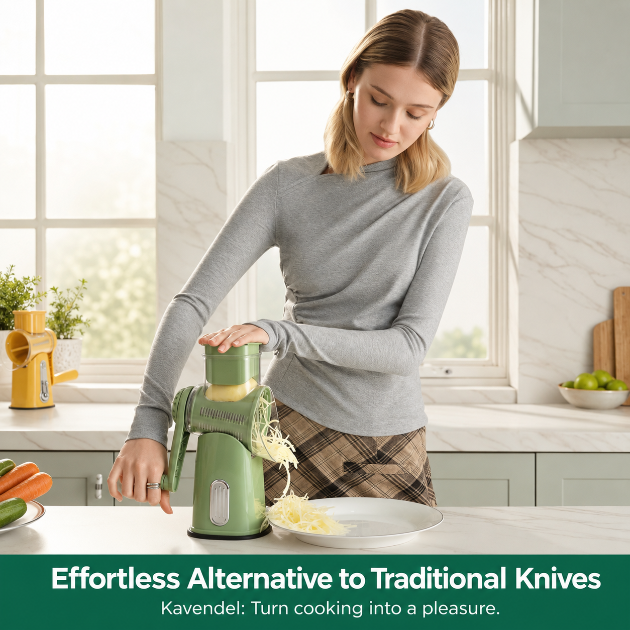 Kavendel GrateFlow™ 5-in-1 Rotary Grater