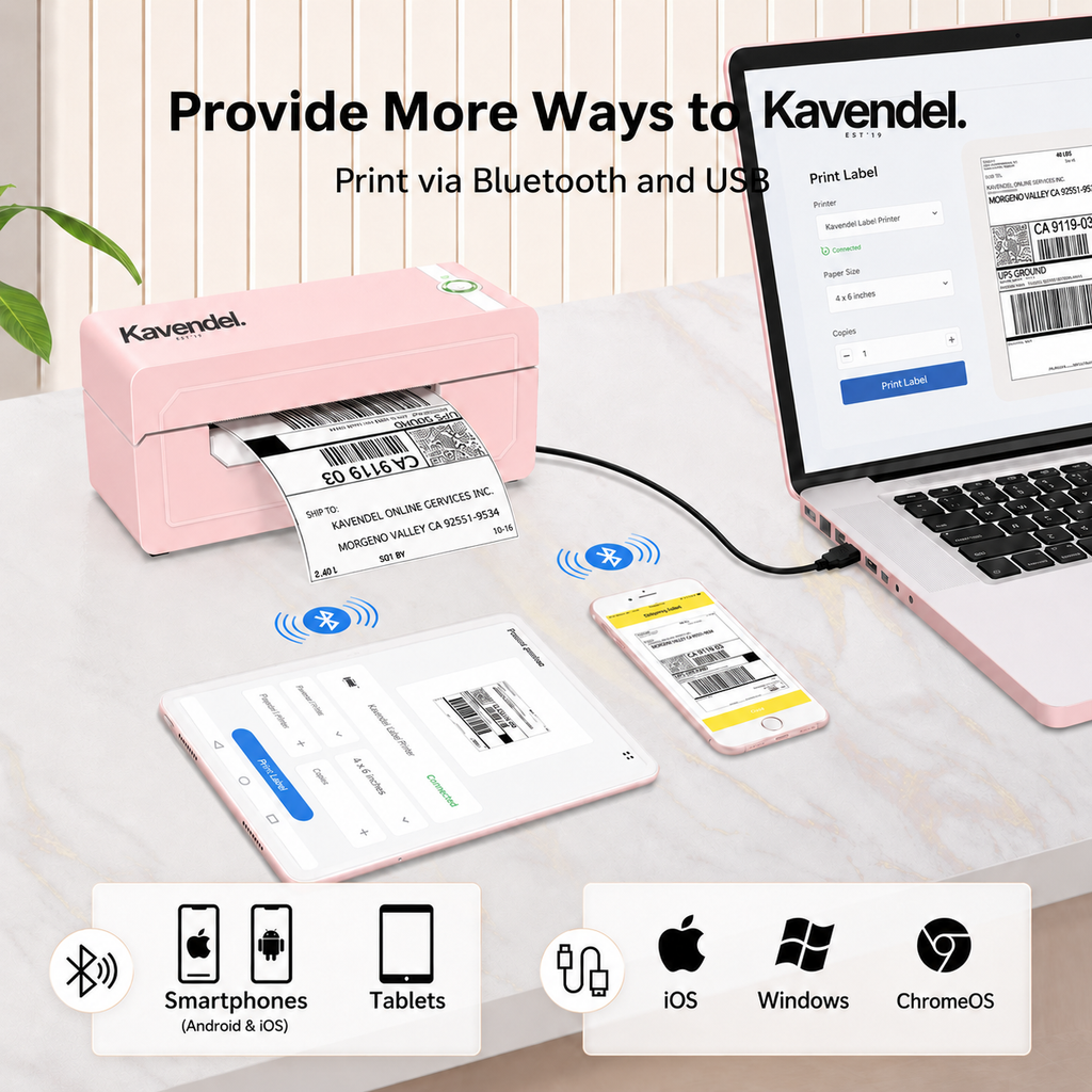 Kavendel PrintNest™ Wireless Thermal Label Printer