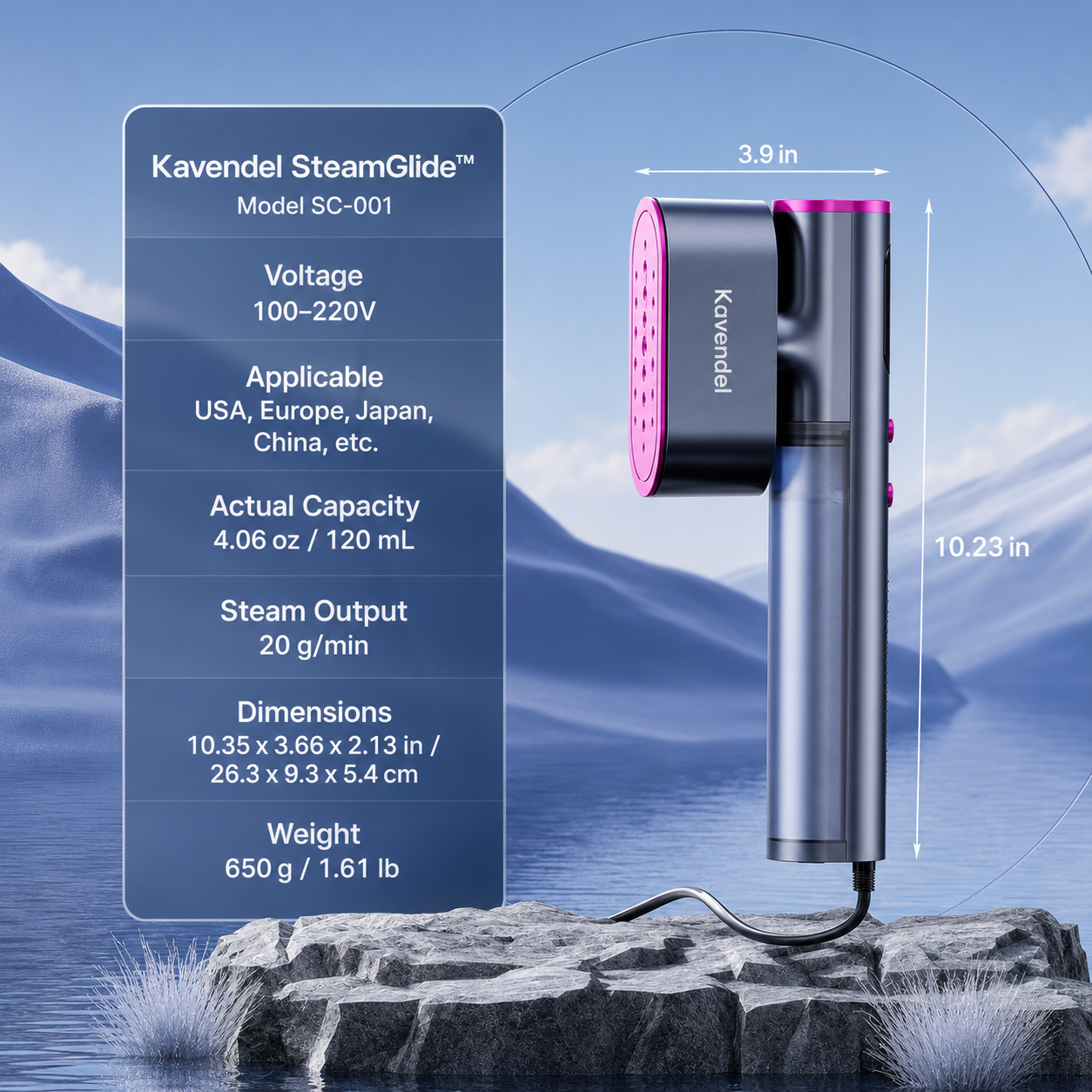 Kavendel PressCloud™ Travel Steamer